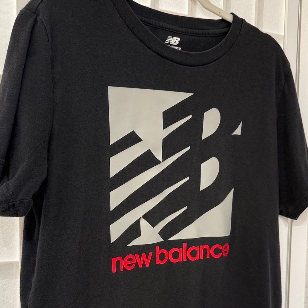 New Balance Black Tee with Gray and Red Logo - Picture 2 of 5